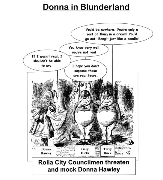 Rolla City Councilmen threaten and mock Donna Hawley